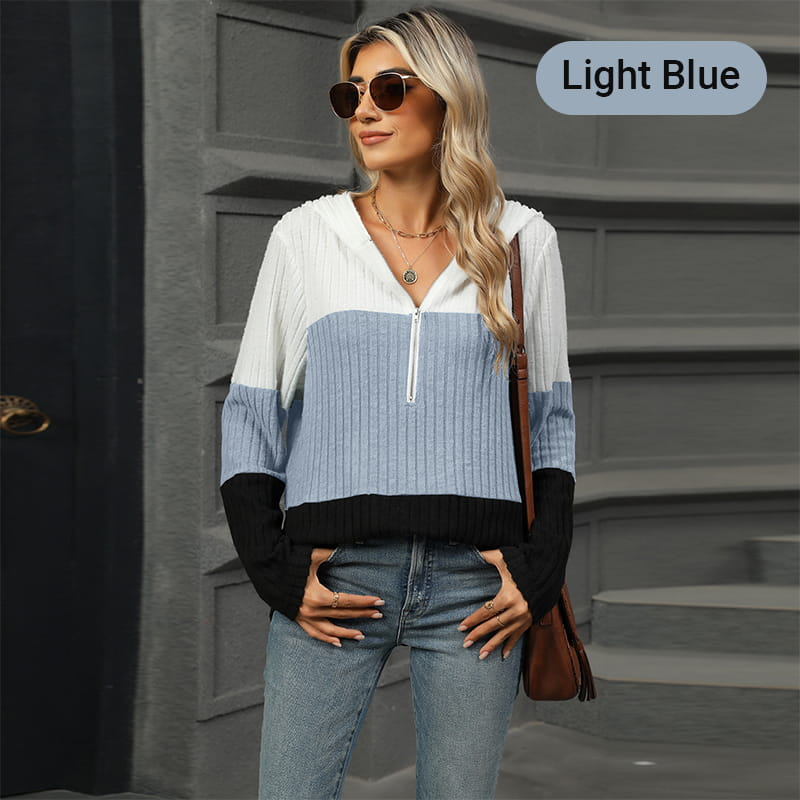 🎁⏳Kapuzenpullover mit Farbblockdesign für Damen