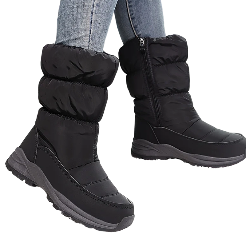 ⚡⚡❄️ Ultrawarme Damen-Schneestiefel mit Kunstfellfutter – Beine warm, Komfort pur im Schnee!