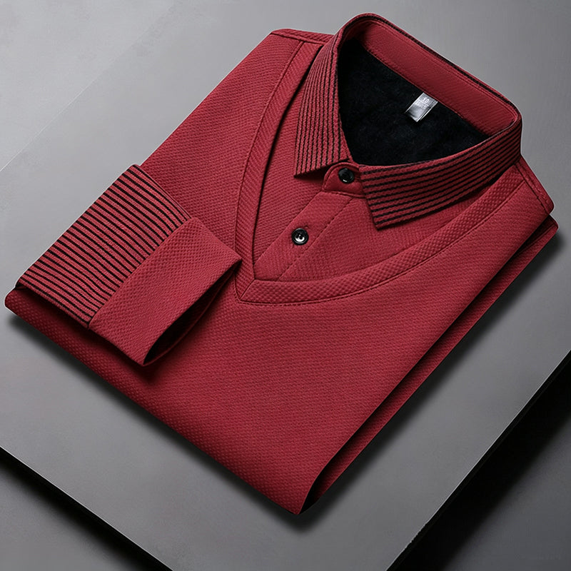Herren-Langarmshirt im angesagten Fake-Zweiteiler-Look