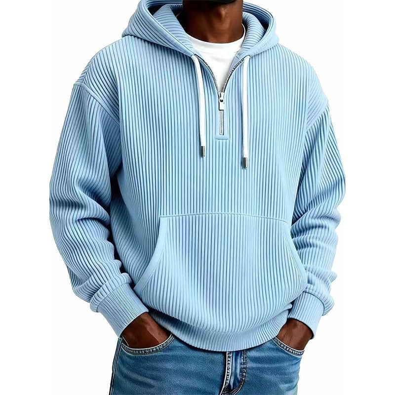 📢🎉🛍️✨Herren-Casual-Cord-Hoodie mit Halb-Reißverschluss