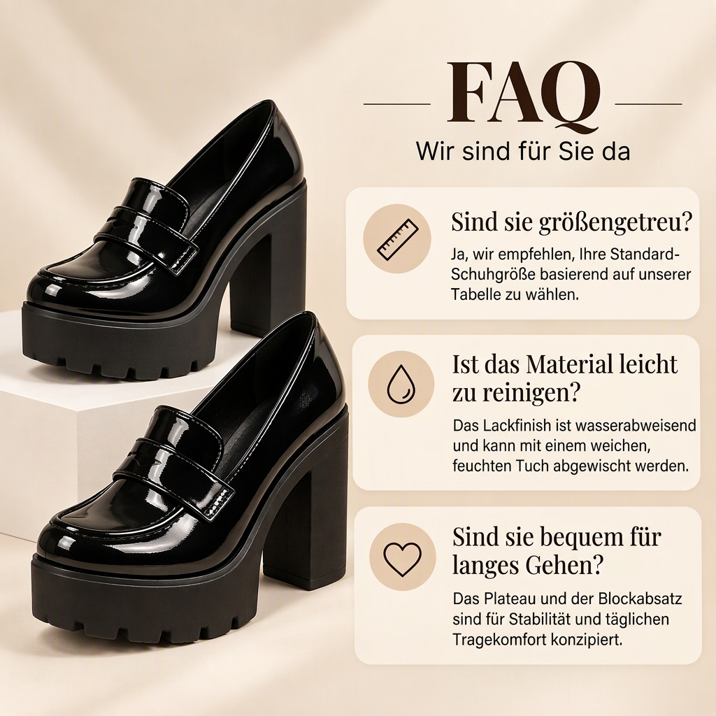 ⏳ 🚨 Damen-Loafer mit Plateau-Sohle & klobigem Absatz – bequem & stylish