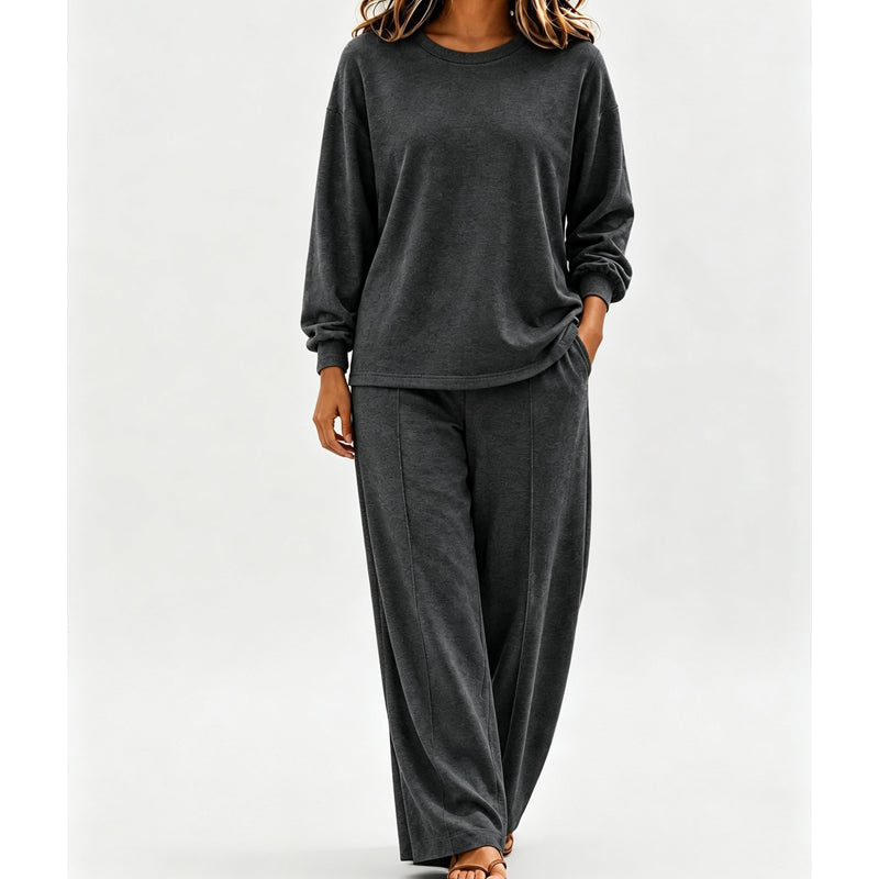 📢🎉🛍️✨Zweiteiler für Damen: Locker sitzendes Oberteil & Weithose
