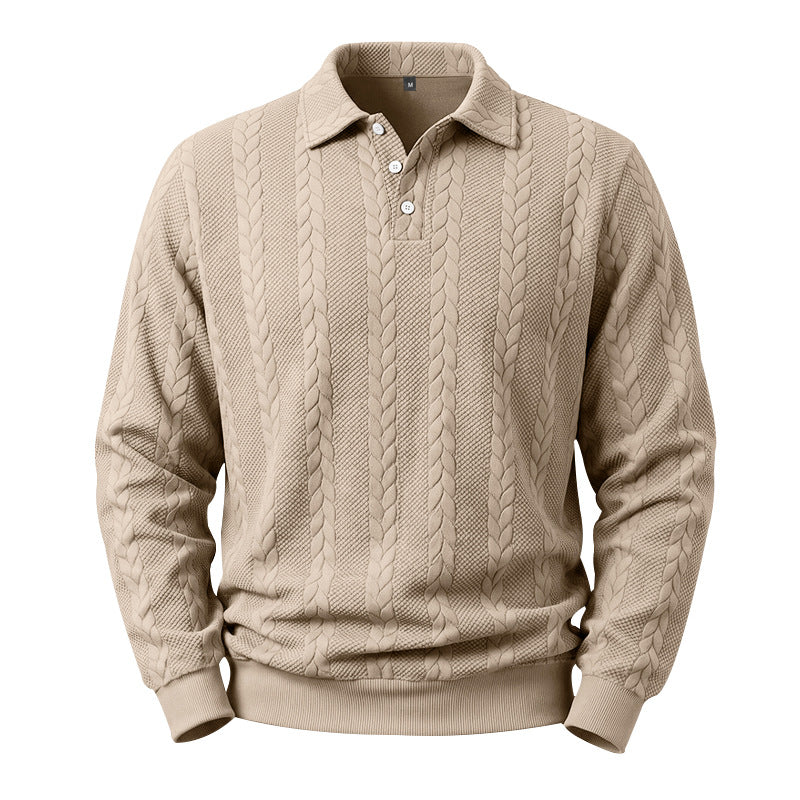 🥳🥳 Freizeit-Oberteil für Herren mit Jacquard-Kabelstricktextur