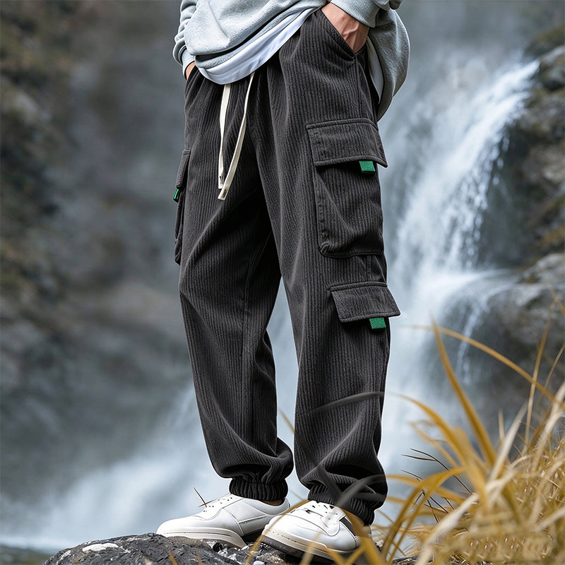 Herren Freizeit Cordhose mit Cargotaschen