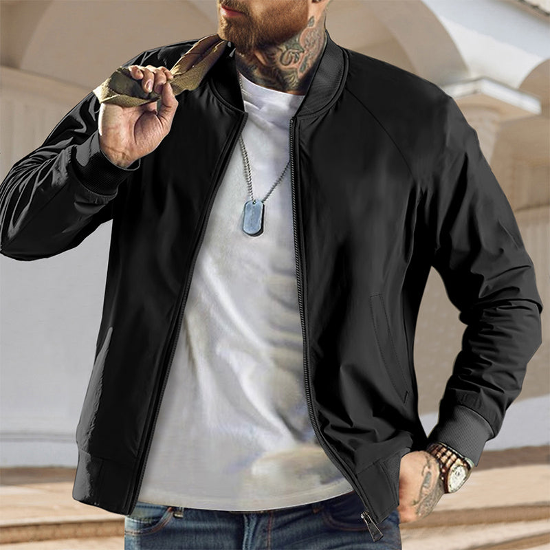 Herren Klassische Bomberjacke mit Reißverschluss
