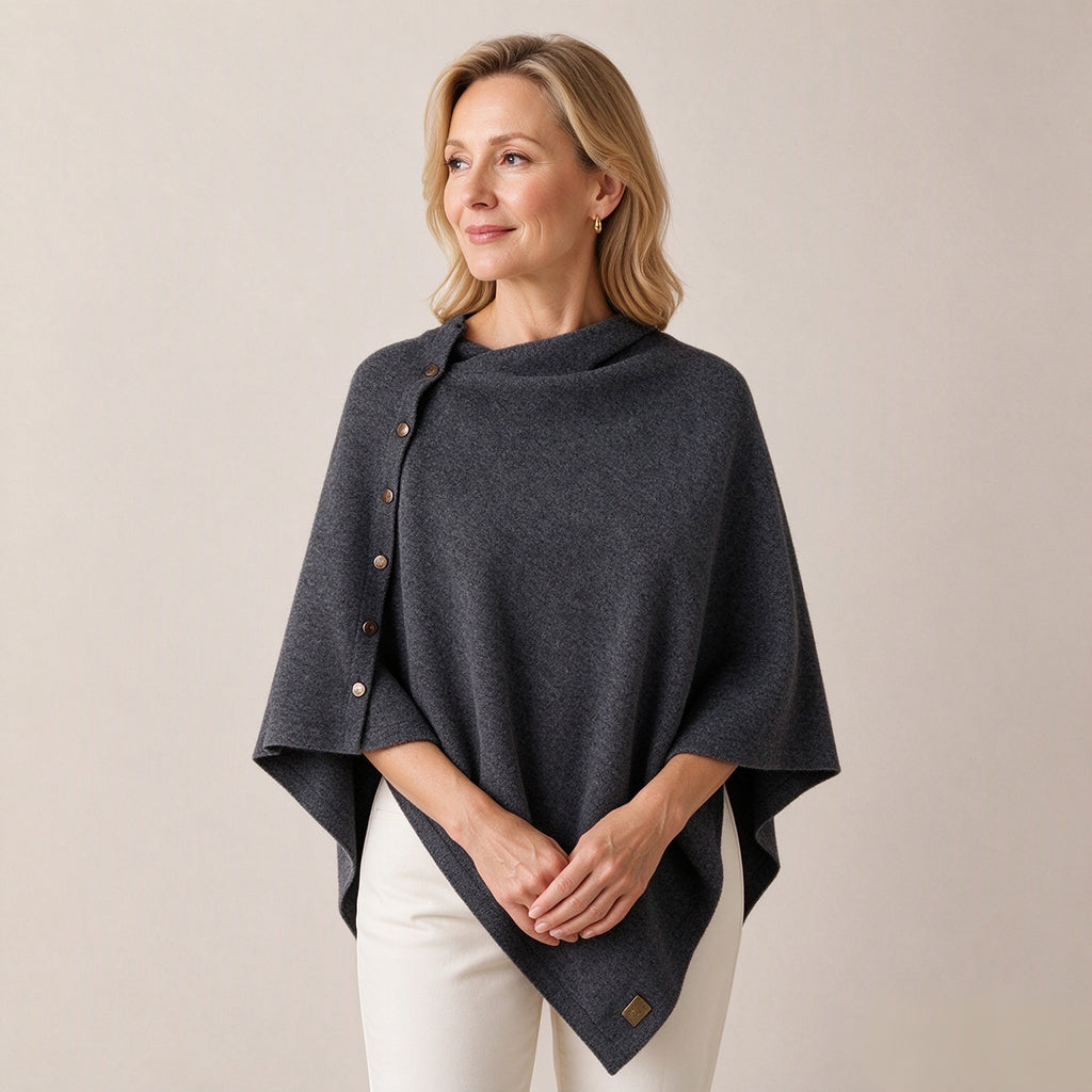 🧶Weicher Strick-Poncho-Schal für Damen, locker sitzender Strick-Überwurf✨