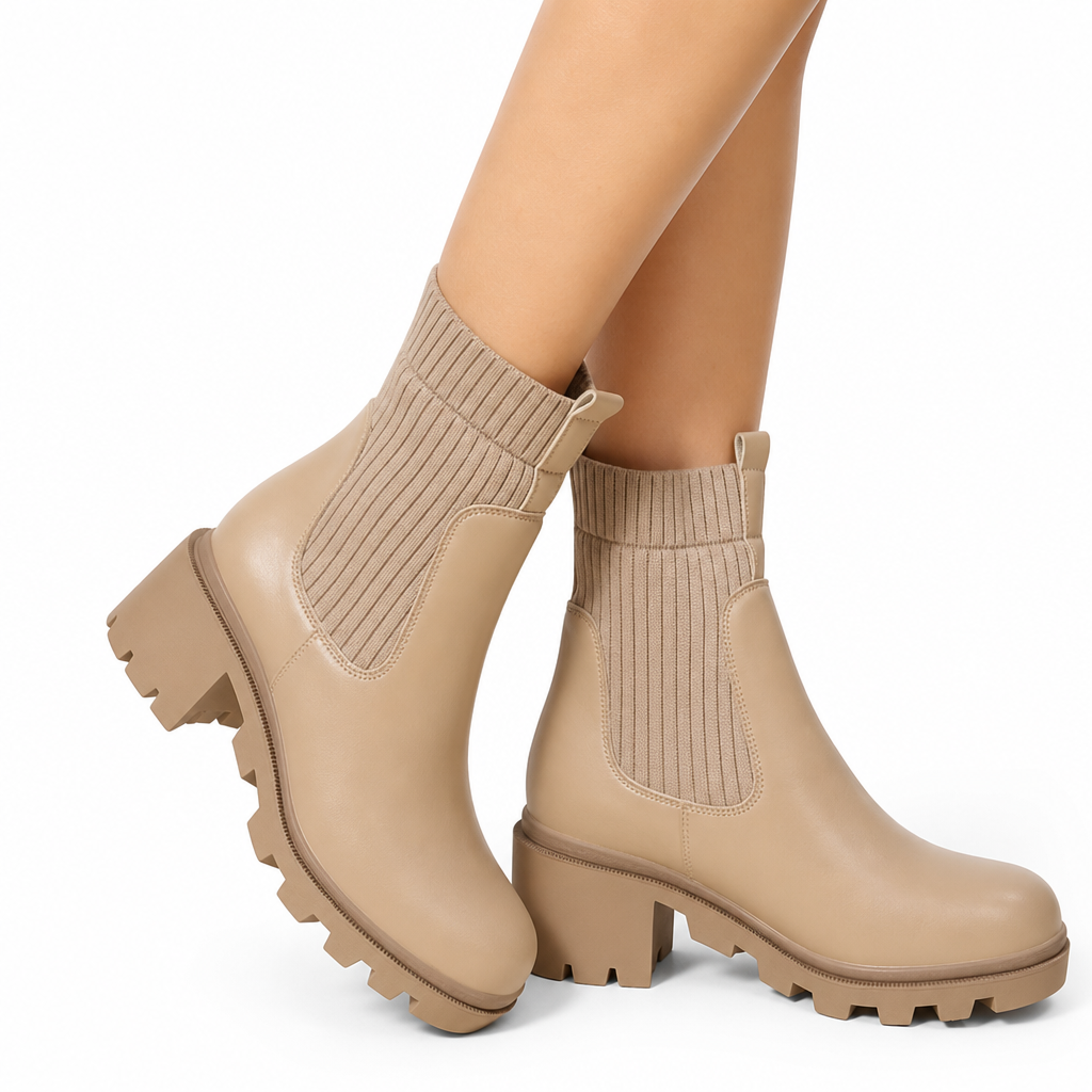 Lässige Stiefel mit niedrigem Absatz für Damen