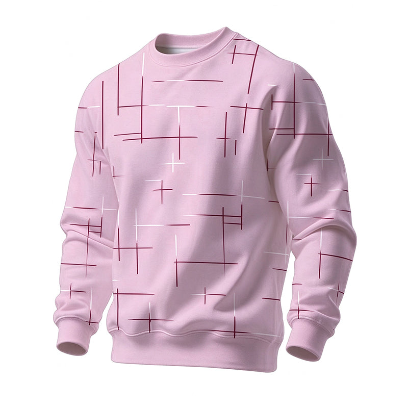 📢🎉🛍️✨Freizeit Sweatshirt mit Rundhalsausschnitt und Linienmuster für Herren
