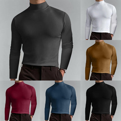 🔥🔥Slim Fit Langarm-T-Shirt für Herren mit Stehkragen
