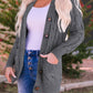 Damen Herbst Casual Langarm Button Down Open Front Zopfmuster Strickjacke