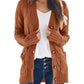 Damen Herbst Casual Langarm Button Down Open Front Zopfmuster Strickjacke