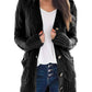 Damen Herbst Casual Langarm Button Down Open Front Zopfmuster Strickjacke