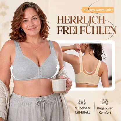 🔥 Vorderverschluss-BH: Verstellbar, ohne Bügel, unsichtbar & Seitenstütze – täglicher Komfort für Frühling & Sommer!