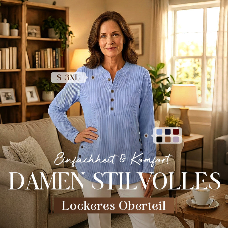 👔 🔥Damen Cordbluse mit Henley-Ausschnitt——Ihr Allrounder für jeden Anlass