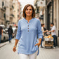 👔 🔥Damen Cordbluse mit Henley-Ausschnitt——Ihr Allrounder für jeden Anlass