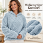 Women's Diamond Jacquard Plush Hooded Sweatshirt