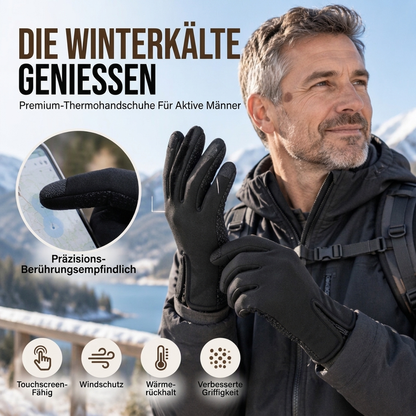 Thermische Winter-Radhandschuhe mit touchscreen-kompatiblen Fingern