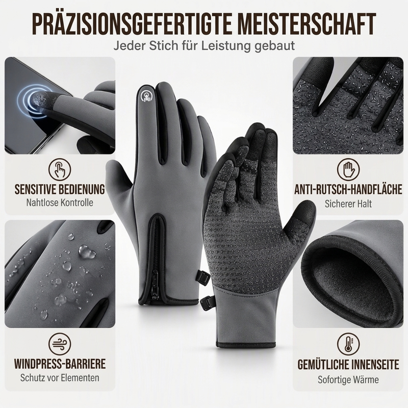 Thermische Winter-Radhandschuhe mit touchscreen-kompatiblen Fingern