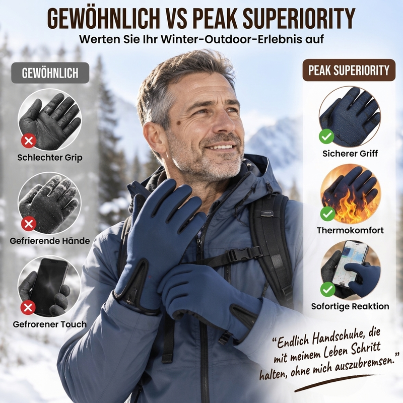 Thermische Winter-Radhandschuhe mit touchscreen-kompatiblen Fingern