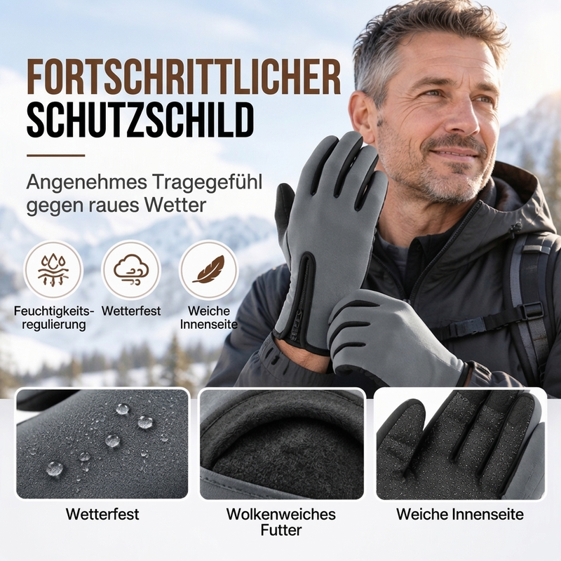 Thermische Winter-Radhandschuhe mit touchscreen-kompatiblen Fingern