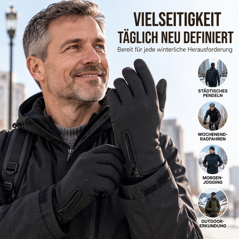 Thermische Winter-Radhandschuhe mit touchscreen-kompatiblen Fingern