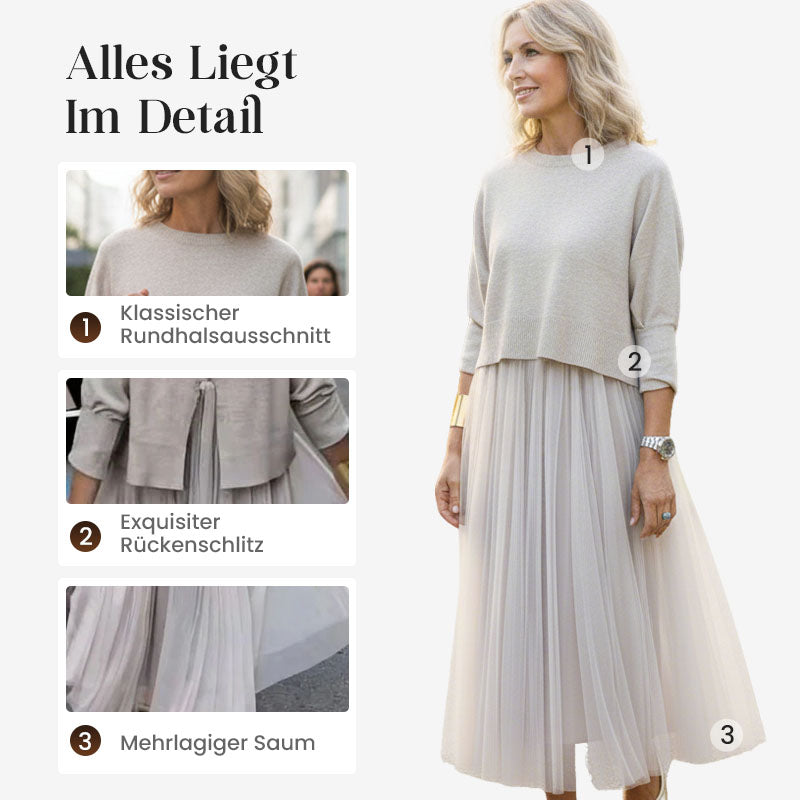 📢🎉🛍️✨Damen 2-teiliges Set (Langarm-Oberteil & ärmelloses Kleid) – Vielseitig, Weicher Stoff & Perfekt zum Schichten 🛍️