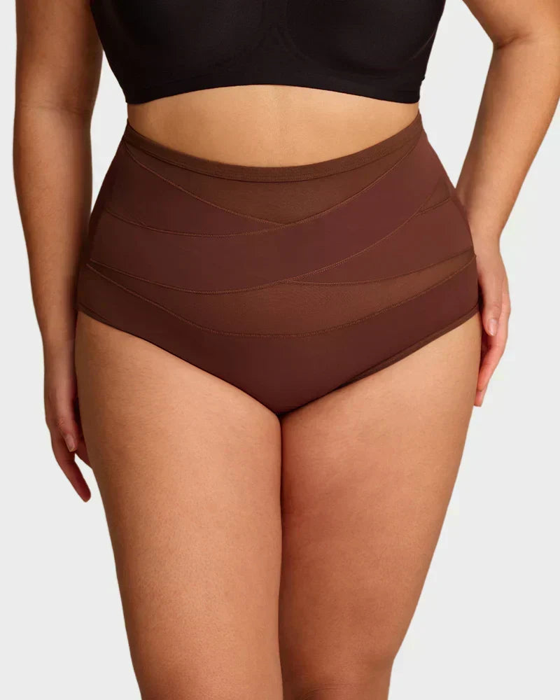 ✨Letzter Tag – Kaufe 1 bekomme 3✨Übergrößen hochgeschnittene Bauchkontroll-Slips mit Kreuz-Design