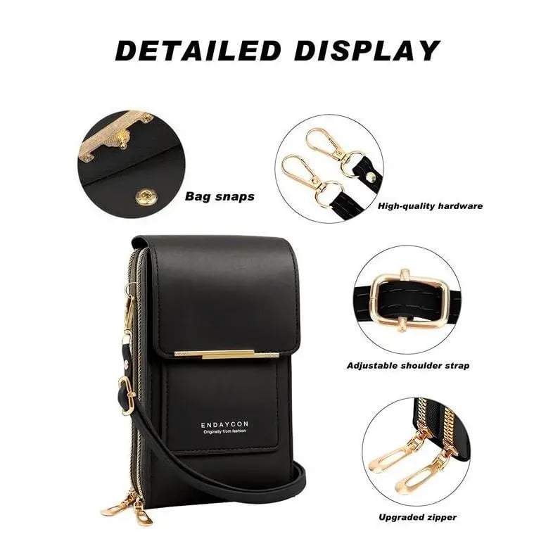🌧️Wasserabweisend👜 Touchscreen-Crossbody-Tasche – Wasserabweisendes PU-Leder ✨