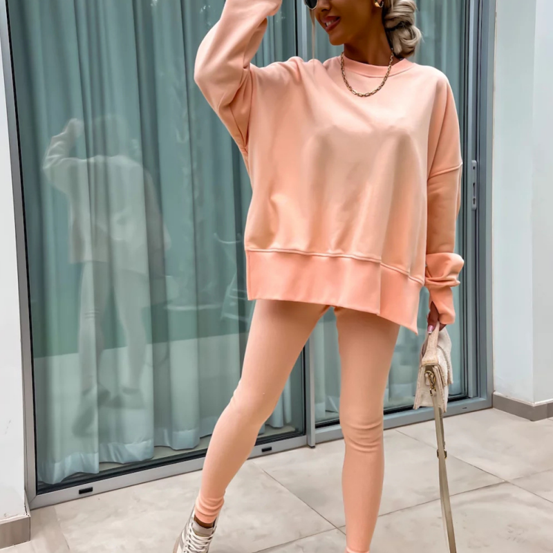 ✨2-teiliges Set aus langärmligem bedrucktem Sweatshirt und Leggings für Damen✨