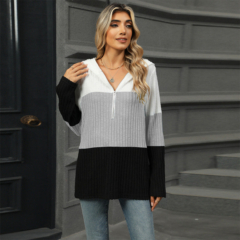 🎁⏳Kapuzenpullover mit Farbblockdesign für Damen