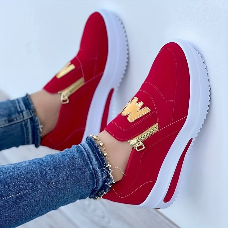 🌞✨Orthopädische Damensneaker mit Plateau-Sohle – 3-Fußgewölbe-Unterstützung, Atmungsaktiv & Rutschfest