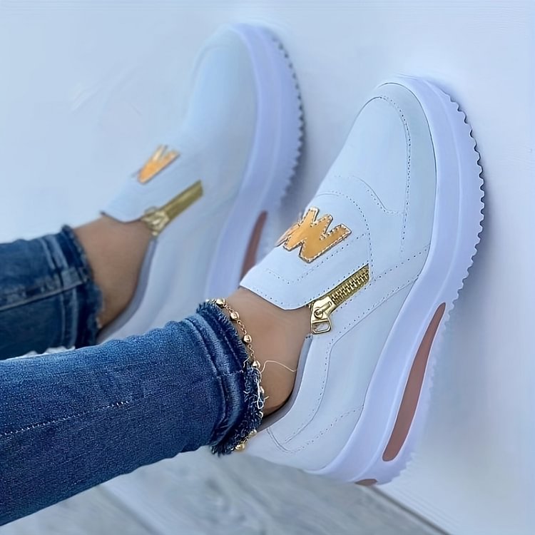 🌞✨Orthopädische Damensneaker mit Plateau-Sohle – 3-Fußgewölbe-Unterstützung, Atmungsaktiv & Rutschfest