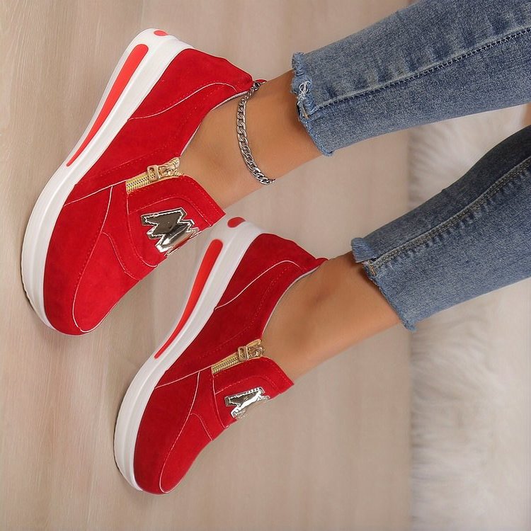 🌞✨Orthopädische Damensneaker mit Plateau-Sohle – 3-Fußgewölbe-Unterstützung, Atmungsaktiv & Rutschfest