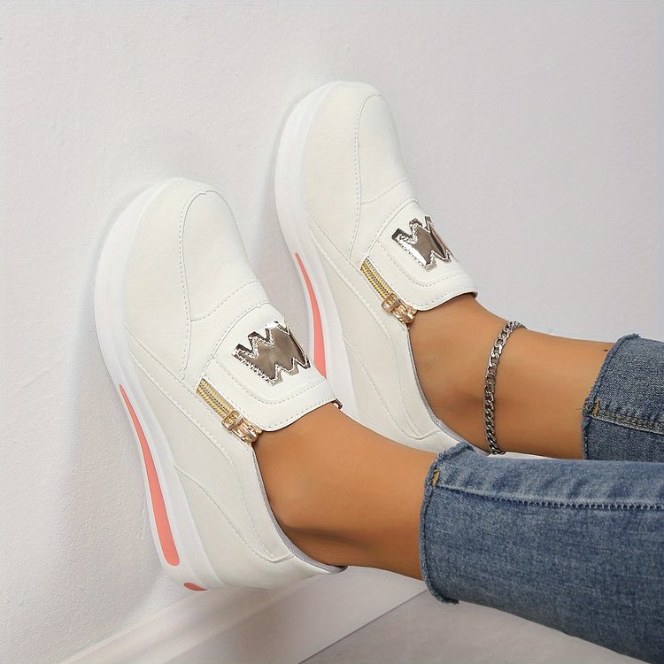 🌞✨Orthopädische Damensneaker mit Plateau-Sohle – 3-Fußgewölbe-Unterstützung, Atmungsaktiv & Rutschfest