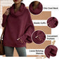 💖Женски пуловер Batwing Cowl Neck с джобове