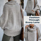 💖Женски пуловер Batwing Cowl Neck с джобове