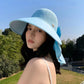 🌞Лятни артикули 2026😍👒Слънчева шапка с голяма периферия и свалящ се шал