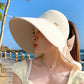 🌞Лятни артикули 2026😍👒Слънчева шапка с голяма периферия и свалящ се шал