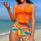 👙Комплект бански костюми за жени с висока талия и папийонка🏖️