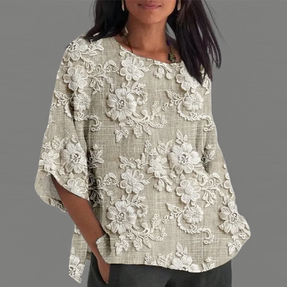 3/4 ръкав 3D цветен печат свободен топ