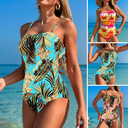 🔥👙Модерен бански от една част с принт