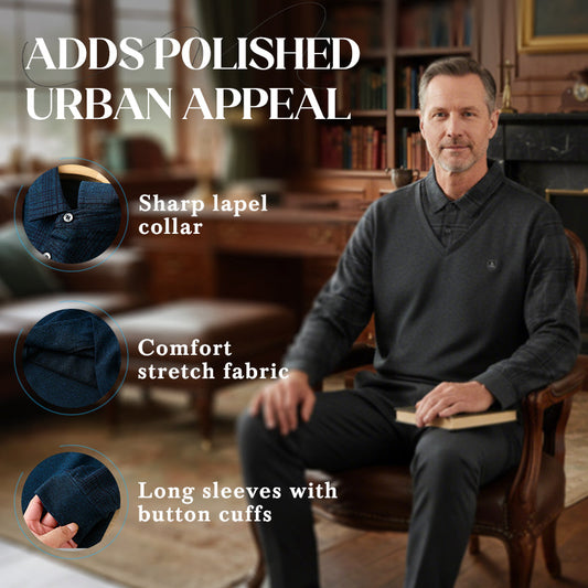 📢 Мъжка карирана блуза с 2 части – стилна и удобна ✨