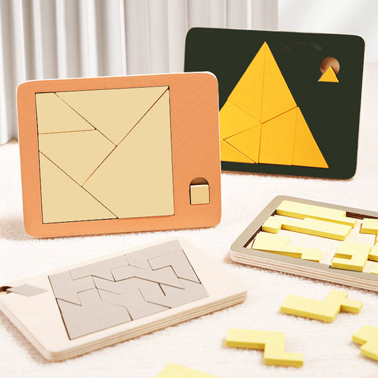 Дървена пъзел игра Танграм