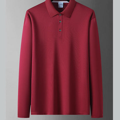 Мъжка едноцветна блуза с яка за бизнес-елегантен стил