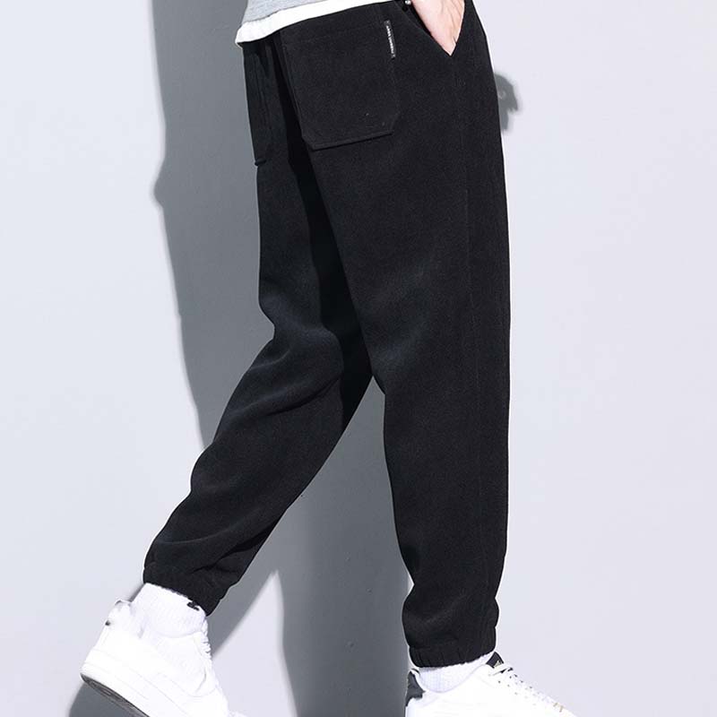 🔈🔈🔥Herrenhose aus Cord mit verjüngtem Schnitt, Kordelzug und Taschen