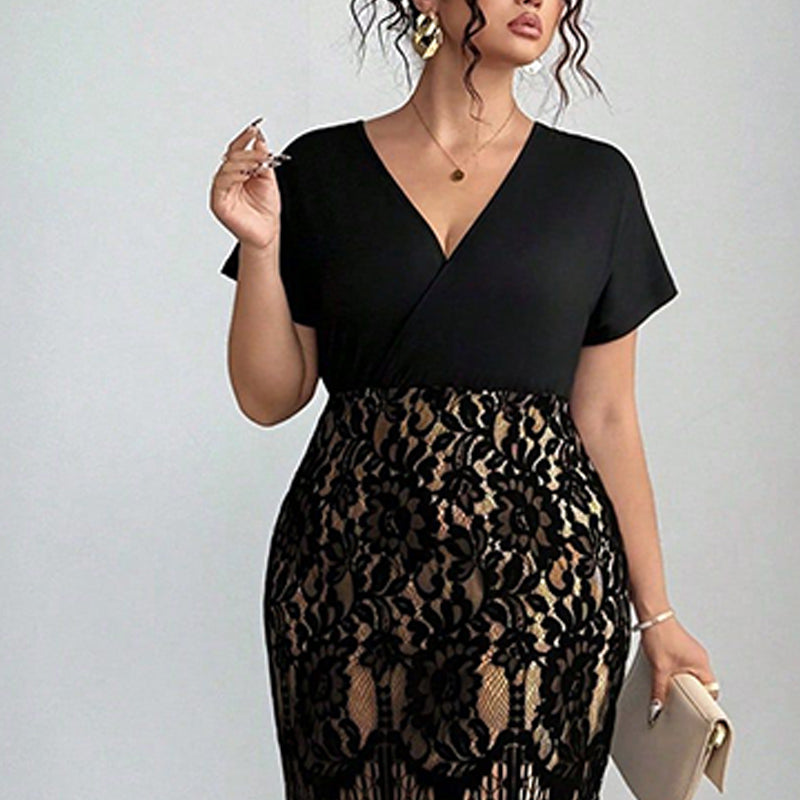 🔥Solange der Vorrat reicht 50 % Rabatt!🎉Damen Freizeitmode Kleid mit V-Ausschnitt