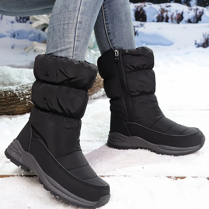 ⚡⚡❄️ Ultrawarme Damen-Schneestiefel mit Kunstfellfutter – Beine warm, Komfort pur im Schnee!