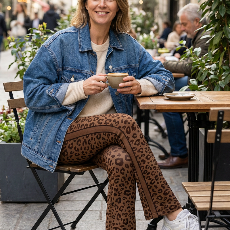 ⏳⏰Ausgestellte Yoga-Hose für Damen mit Leopardenmuster