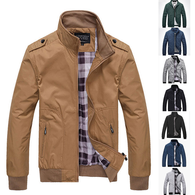 🧥 💼 Elegante Windjacke für Herren – Lässiger Business-Style mit Stehkragen & mehreren Taschen   🌿