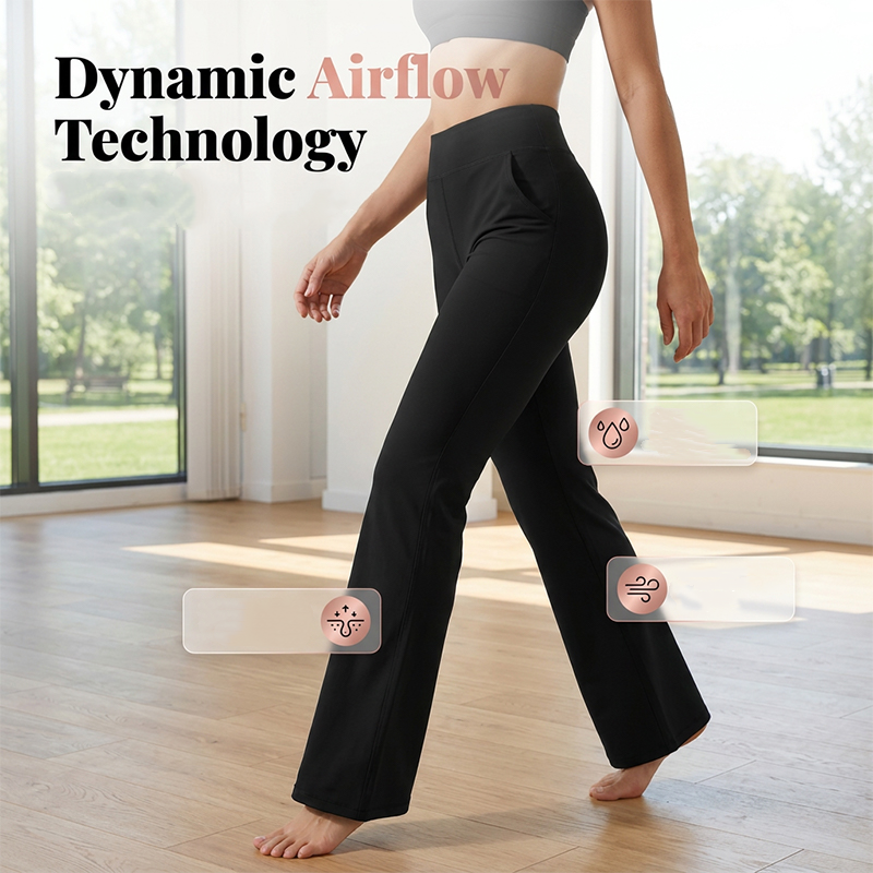 👖🔥 Elastische Bootcut-Trainingshose für Damen – Schmeichelhafter Schnitt & uneingeschränkte Bewegungsfreiheit 🧘‍♀️💨